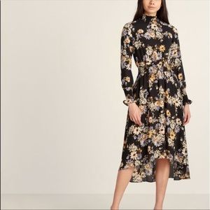NWT Nanette Lepore Long-Sleeve High/Low Floral Midi Dress